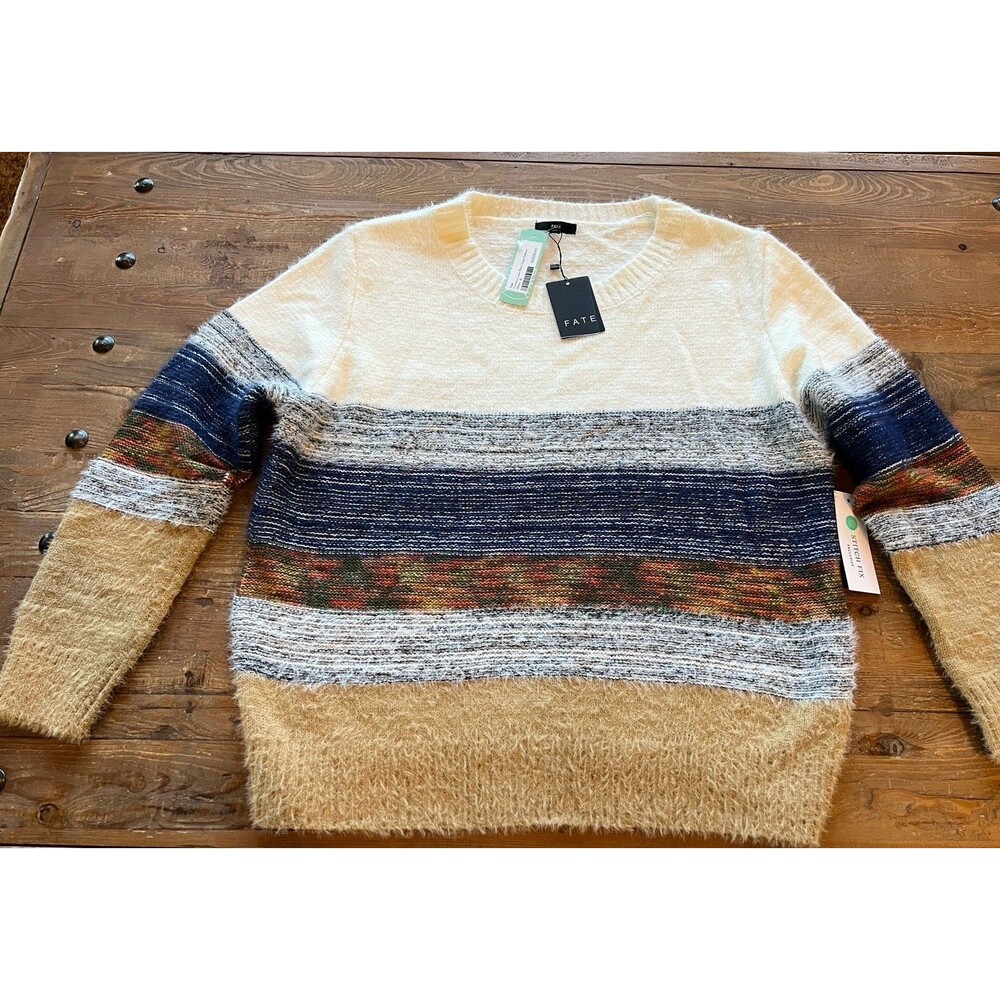 FATE Formosa Color Block Fuzzy Pullover Size XL New With Tags